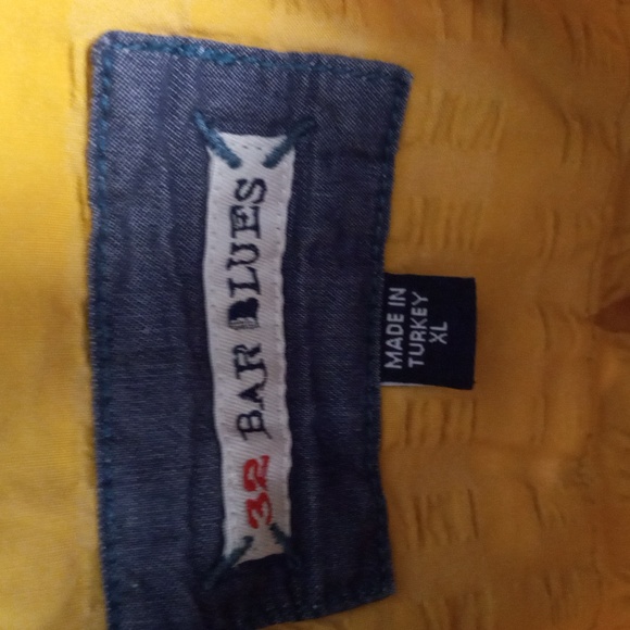 32 Bar Blues Shirt Mens XL Button Front Made in Turkey - Picture 3 of 7